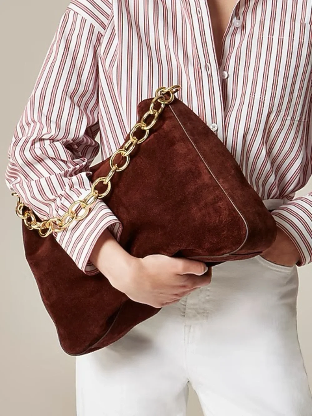 J. Crew Burgundy Suede Berkeley Shoulder Bag